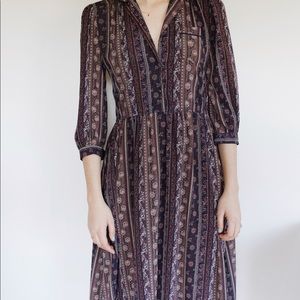 Vintage Paisley Midi Dress